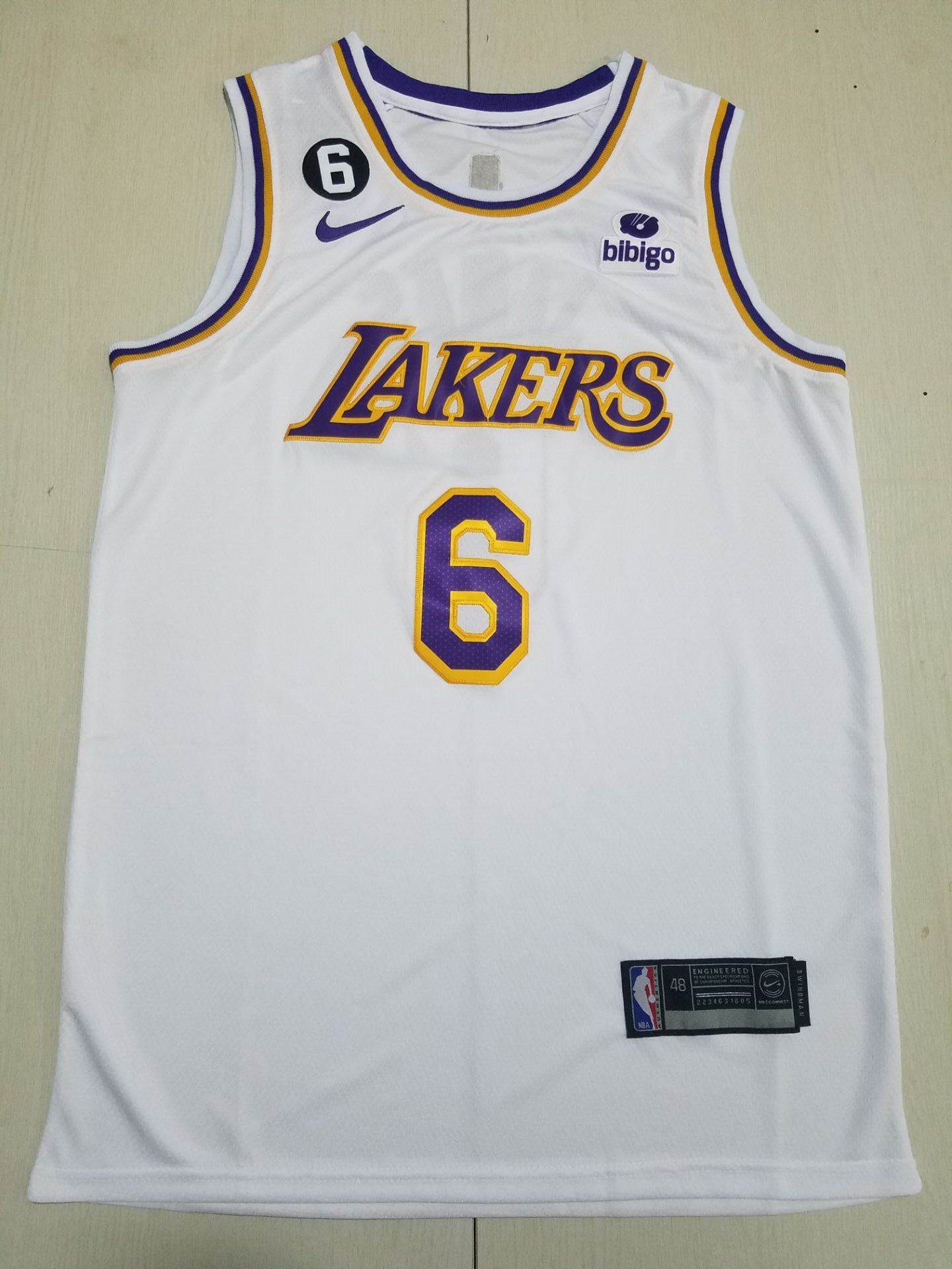 Men Los Angeles Lakers 6 LeBron James White 2022 Nike NBA Jerseys